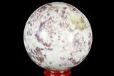Polished Rubellite (Tourmaline) & Quartz Sphere - Madagascar #182218-1